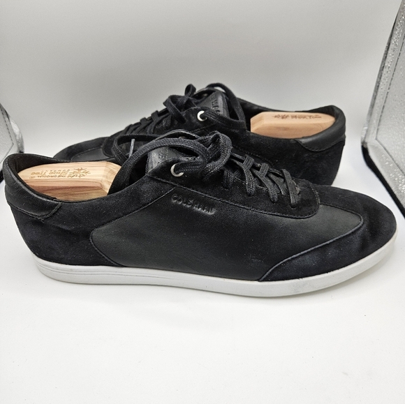 Cole Haan Grand.OS Men’s Size 10.5 B Black Leather Suede Low Top Casual Sneakers - Picture 6 of 10